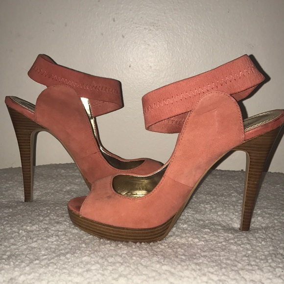 Coral open toe heels - Picture 4 of 4